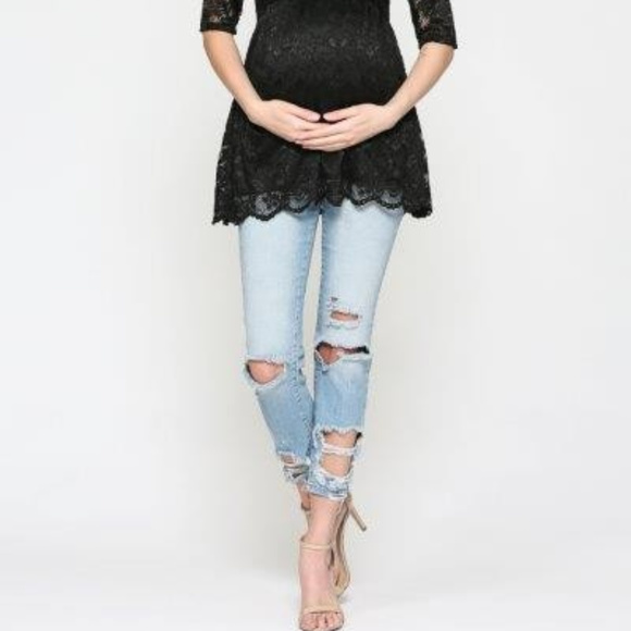 Beautiful Lace Maternity Top - Picture 6 of 6
